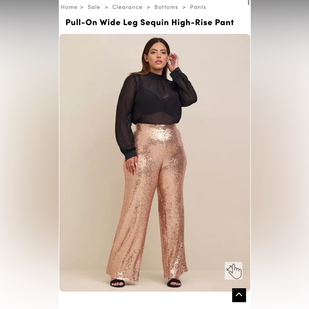 Torrid Rose Gold Sequin Wide-Leg Pants